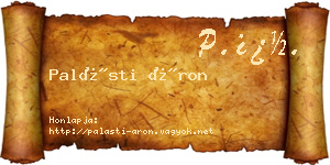 Palásti Áron névjegykártya